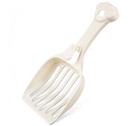 Depets Cat Litter Scoop, Litter Scoop with Wide Slats, Kitty Litter Scooper for Pine Pellets, Durable Plastic Litter Sifter Scoop - Designed for Easy Sifting, Milky White