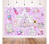 DePhoto 7x5FT Christmas Backdrop Early 2000s Backdrop Back to The 2000s I Love 2000s Y2k Background for Family Kids Xmas Christmas Holiday Party Home Decoration