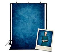 DePhoto Abstract Blue Portrait Solid Color Backdrop Photography Graduation Baby Shower Party Banner Decoration Vinyl Photo Backdrop Studio Prop PGT030B 6x9ft