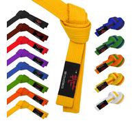 DEPICE Martial Arts Belt - Pure Cotton with 7 Rows of Powerful Poly Stitching Yellow 200cm