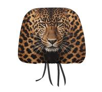 Depict A Leopard 2 PCS Car Headrest Cover Universal Headrest Covers Soft Breathable Car Head Rest Covers Set Elastic Head Rest Protector Auto Seat Cover Vehicle Accessories for Cars, Truck, Suv, Van