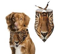 Depict A Leopard Dog Bandanas for Feeding Grooming, Triangle Pet Bibs for Cats & Dogs Washable Fashion Pets Scarf for Party Travel 27.6 X 11.8 Inch