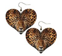 Depict a leopard Leather Earrings for Women Heart Earring Lightweight Dangle Earrings Jewelry Gifts, One Size, No Gemstone