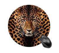 Depict A Leopard Round Mouse Pad 7.8 Inch, Portable Gaming Mouse Mat with Non-Slip Rubber Base & Smooth Surface, Waterproof Mousepad for PC, Laptop, Computer, Office, Home