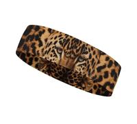 Depict A Leopard Sports Sweatband 15" Polyester Hairband Absorbent Quick-Dry Headband for Running, Yoga