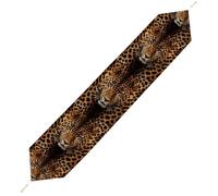 Depict A Leopard Table Runner for Dining Table, Short Plush Runners Washable & Durable Tablerunner Modern Home Decor for Wedding, Kitchen, Holiday 178*33cm
