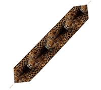 Depict A Leopard Table Runner for Dining Table, Short Plush Runners Washable & Durable Tablerunner Modern Home Decor for Wedding, Kitchen, Holiday 200*33cm
