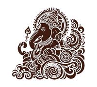 Depiction of Lord Ganesha in Silhouette Iconic Symbol of Hindu Devotion and Strength Lettering Stickers 42x42.1cm It Won't Fall Off Coffee