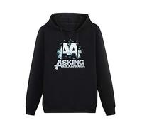 depin Asking Alexandria AA Logo Harajuku Hoodies Long Sleeve Pullover Loose Hoody Sweatershirt XL Black
