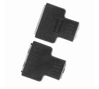 Depisuta 1 to 2 Ports Ethernet Cable Adapter Splitter, Purely Physical Connection LAN Connector for Stable Data Transmission Black 2 Pcs (Black)