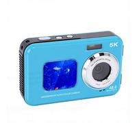 Depisuta 5K Underwater Camera, 48MP 11.5ft Water Proof Digital Camera Floatable Autofocus Dual Screen Selfie with 32GB Card 16X Digital Zoom Fill Light for Snorkeling Diving Surfing (Blue)