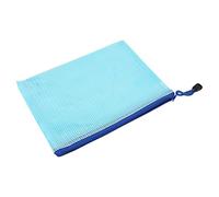 Depisuta A5 Plastic Zipper Bags for Document Storage - 12pcs Mesh File Bags for Documents, Maps, Cards - Durable and Blue, Red, Yellow, Green (Blue)