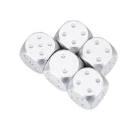 Depisuta Aluminium Alloy Table Game Dice Set Deluxe Colors Easy Storage Applicable for Poker 5pcs Gold Rectangle Box (Rectangle)