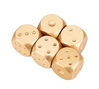 Depisuta Aluminium Alloy Table Game Dice Set Deluxe Colors Easy Storage Applicable for Poker 5pcs Gold Rectangle Box (Rectangle)