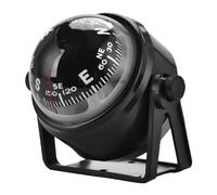 Depisuta Black Military Military Ball Compass for Boat Vehicle, Adjustable Night Response to Quick Response for Sea Boat, Truck, Caravan, Plastic Material