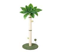 Depisuta Cat Scratching Post, 25.5 Inch Tall Cat Scratchers Tree Tower Featuring Sisal Rope with Interactive Hanging Ball Toys Vertical Scratcher for Indoor Kittens Adults Cats (Green 65cm)