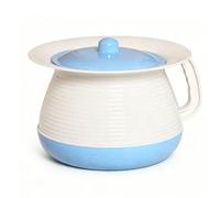 Depisuta Chamber Pot, 8.07 Inch Bedside Urinal with Locking Lid, Ergonomic Handle Urine Pots Odor Containing Bedpan Urinal Bottle for Pregnant, Women, Disabled