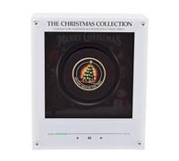 Depisuta Christmas Vinyls Player Fridge Record, NFC Music Player | 9pcs Programmable Discs, Mini Magnetic Music Box with LED Light, Rechargeable, Retro Music Refrigerator Magnets, Decor Gift