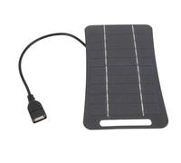 Depisuta Compact High Efficiency Monocrystalline Silicon Charger with 5W USB Solar Panel for Outdoor Camping Travel (Black)