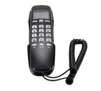 Depisuta Corded Wall Phone, Wall Mountable Basic Corded Telephone with 38 Groups Of Incoming Call Memory Support DTMF and FSK, Mini Portable Home Phone for Home House Office Bank (Black(English