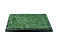 Depisuta Dog Grass Pee Pad with Tray, 25x20 Inch Small 3 Layer Dogs Potty Tray with Reusable Artificial Turf Water Proof Non Slip Portable Litter Box for Indoor Puppy Training