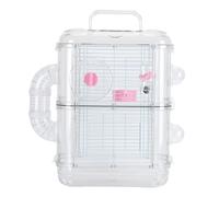 Depisuta Double Layer Hamster Cage with Water Bottle and Running Wheels, Interactive Fun with Tunnel Connection, Convenient Mobility with Hidden Handle, Locking Buckles, Hygienic