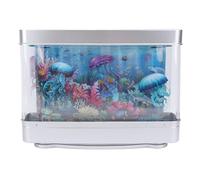 Depisuta Fake Fish Tank, Moving Fish with LED White Light for Kids and Adults USB 5V Plug In Fake Aquarium Decorative Lamp Sensory Experience Mini Aquarium