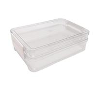 Depisuta Flat Plastic File Storage Bins, 2 Pack Clear Stackable Portable Project Case with Latching Lids Slim and Compact Scrapbook Paper Storage Box for A4 Letter Size Documents