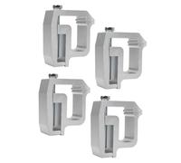 Depisuta Heavy Duty Truck Topper Ladder Rack Clamp, 4 Pack Metal Mounting Clamps for RV Shell with Easy Installation, Fit for Dakota Ram 1500 2500 3500 F250 Raider Titan Tundras (Silver)