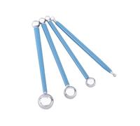 Depisuta Kit of Durable Stainless Steel Sculpture, 4PCS Modeling Tools with Rubber Handles, Ideal for Petals and Franc Leaves, 0.4 Cm-1.8 Cm Balls, for Cake Decoration
