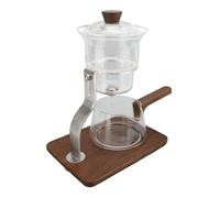 Depisuta Lazy Kungfu Drip Teapot, 350ml Semi Automatic Drip Glass Teapot with Magnetic Rotation Tea Strainer Lid for Home Office