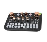 Depisuta Live Sound Card, 4 Volume Knobs 5 Slider Knobs Live Sound Card Audio Mixer with DJ Mixer Effects 1200mAh Battery 3.5mm Mic Input for Streaming Podcasting Gaming