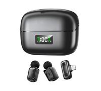 Depisuta Mini Wireless Lavalier Microphone, AI Noise Reduction Voice Changer Lapel Mic with Type C Interface, 20 Hours Battery Life, for Video Recording Vlog Podcast Streaming (Black)