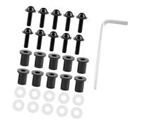 Depisuta Motorcycle Fairing Mounting Kit Durable Windshield Nut Washers Anodized Appearance for M5 Windscreen Pattern, 10pcs with Wrench (Black)