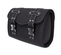 Depisuta Motorcycle Handlebar Bag, Water proof PU Leather, Black | Metal Quick-Release Hook Adjustable, 27 X 20 X 13cm, for Front Fork Handlebar Sissybar Storage Pouch Motorcycle Bag