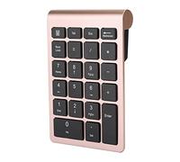 Depisuta Numeric Keypad USB 2.4G Wireless Mini Keyboard with Receiver Comfortable 22 Keys for 7/8/10 and Ergonomic Design Office Use (Rose Gold)