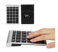 Depisuta Numeric Keypad USB 2.4G Wireless Mini Keyboard with Receiver Comfortable 22 Keys for 7/8/10 and Ergonomic Design Office Use (Silver Black)