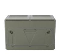 Depisuta Outdoor Storage Box, Large Capacity PP Deck Box with Multi Directional Lids and Foldable and Stackable Design, Outdoor Storage Cabinet for Camping Gear Heavy Tool and Snack (OD Green)