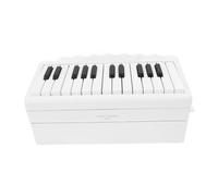 Depisuta Piano Calendar 2025, Mini Playable Piano Desk Calendar 2025 with 25 Keys for Music Lovers Teens and Adults, Rechargeable Hand Crank with Cards and Storage Box (White)
