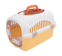 Depisuta Plastic Dog Kennel, 19.69 X 12.99 X 12.20 Inch Wire Door Travel Dog Crate with Handle, Top Load Cats Pet Travel Carrier, Airline Friendly Pet Carrier for Home and Travel (Yellow)