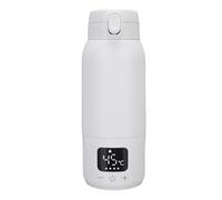 Depisuta Portable Bottle Warmer, 17oz Big Capacity Leak Proof Travel Milk Warmer with 2 Temp Settings IPX6 Water Proof Stainless Steel Travel Electric Kettle for Car Outdoor