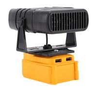 Depisuta Portable Space Heater, 200W 2 Level Adjustable Temperature 55-85℃ with Nature Breeze Mode, Compact Battery Powered Heater for Workshop Office Camping, 2 USB Outputs