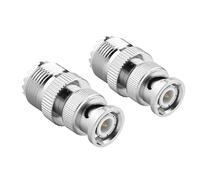 Depisuta RF Coaxial Adapter Durable Brass Connectors for Tektronix Agilent Radios, 2pcs BNC Male Plug to UHF SO239 PL-259 Female Jack Connector for Radio Scanners