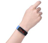 Depisuta Sport Silicone Strap LED Wristwatch for Kids, Digital Electronic Display Watch for Learning Time (Blue)