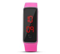 Depisuta Sport Silicone Strap LED Wristwatch for Kids, Digital Electronic Display Watch for Learning Time (Roseate)