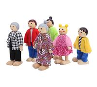 Depisuta Wooden Family Dollhouse People Set, Lovely Family Dollhouse Dolls Set Miniature Figures, Kids Playset Characters for Children Pretend , Pretend (6 Japanese and Korean puppets)