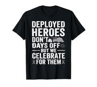 Deployed Hero Red White Blue Veteran Tribute Top T-Shirt