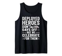 Deployed Hero Red White Blue Veteran Tribute Top Tank Top
