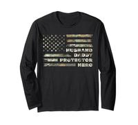 Deployed Military Family Husband Daddy Soldier Support Long Sleeve T-Shirt
