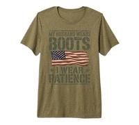 Deployed Military Wife Spouse Loves Soldier Support Premium T-Shirt